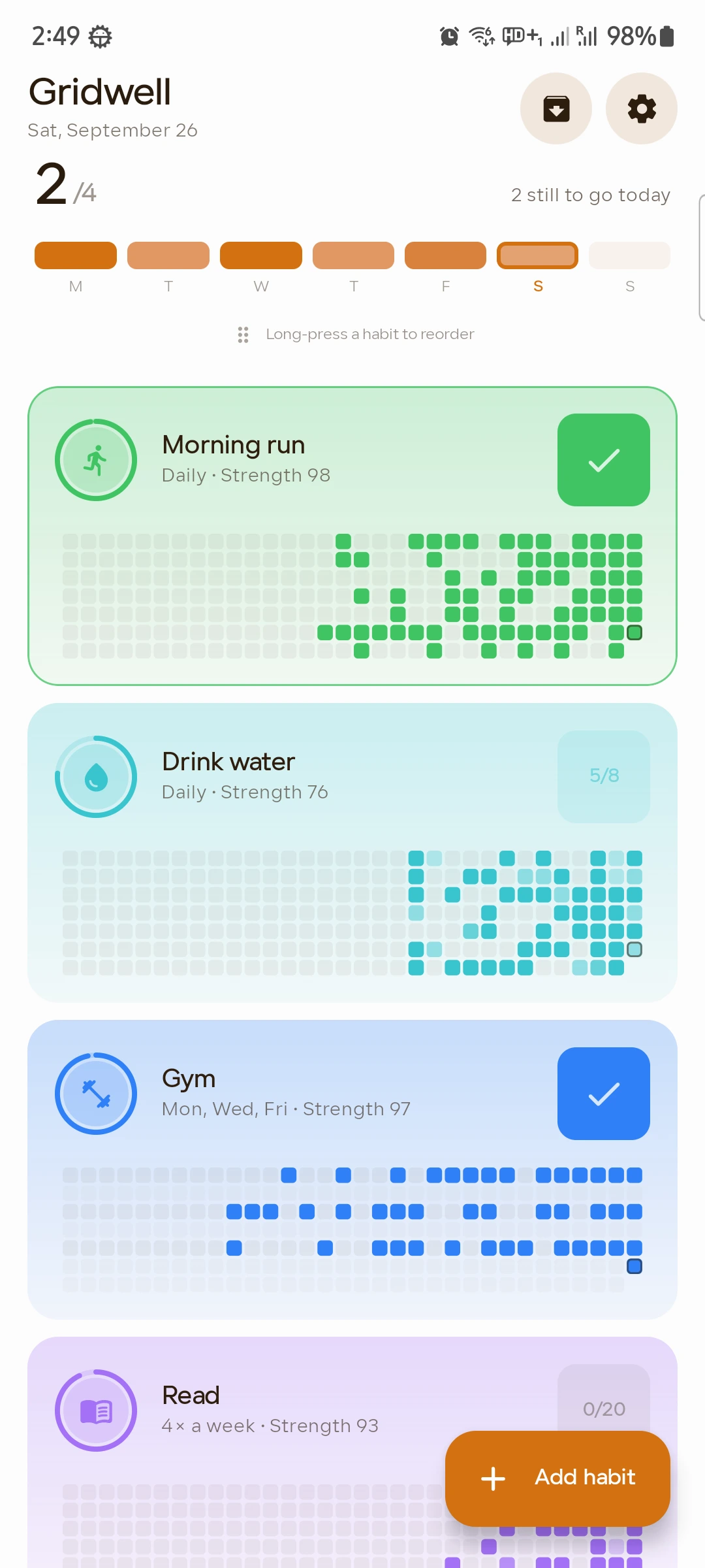 Quit habit tracking clean days